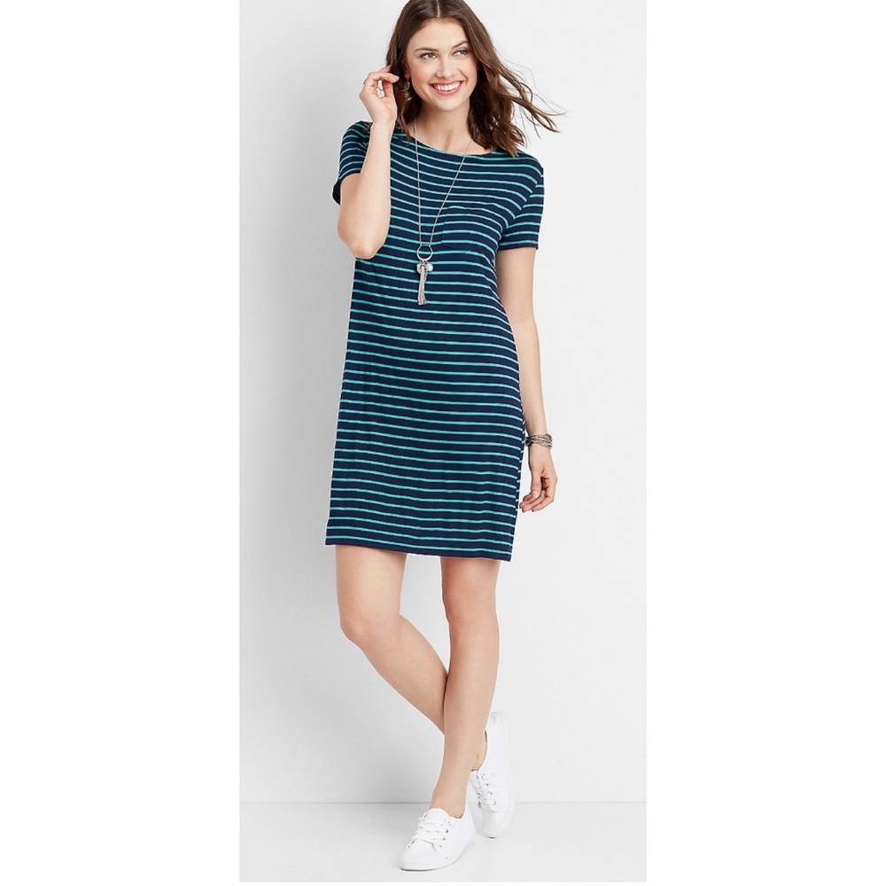 2/$12 Just Love NWOT Striped Dress - Navy / Teal